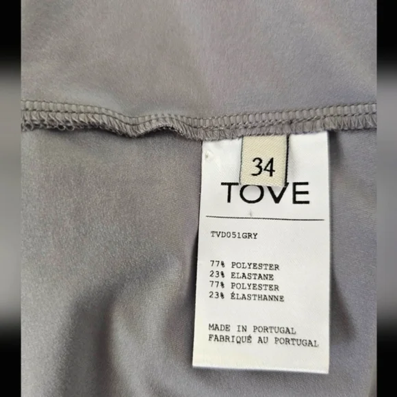 TOVE Ruched Tie Front Lexi Light Grey Semi-formal Dress - Picture 15 of 15